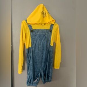 Kids Blue Denim Overalls with Yellow Hoodie